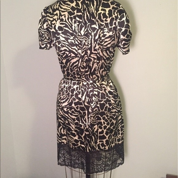 Vintage styled cute satin dress with lace trim sz s - Picture 5 of 5